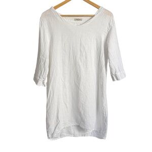 Alessia Pacini 100% Linen Mini Dress Tunic Cover Up Women’s Medium White Beach